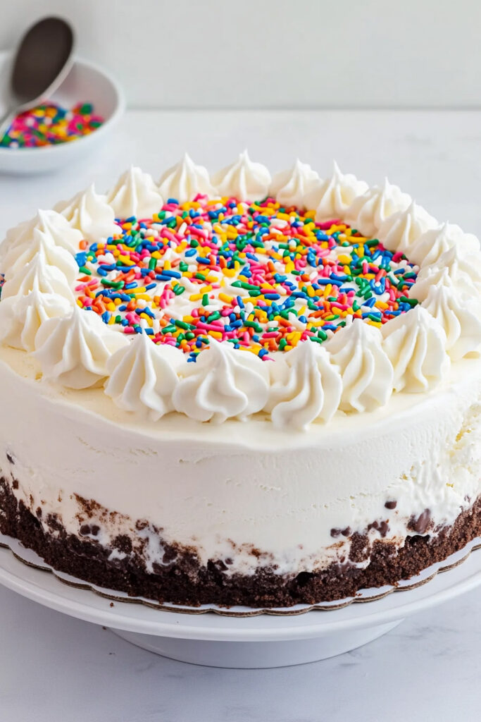 Serving Copycat Dairy Queen Ice Cream Cake