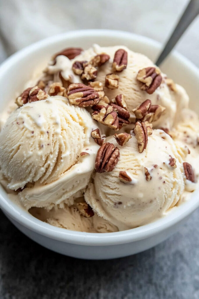 Serving Ninja Creami Keto Butter Pecan Ice Cream