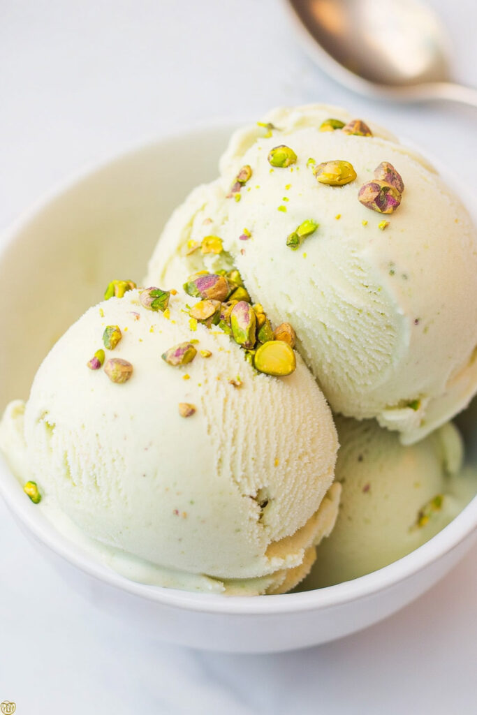 Serving Ninja Creami Pistachio Protein Ice Cream