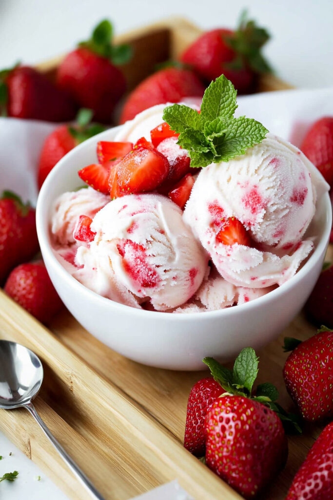 Serving No-Churn Strawberry Ice Cream