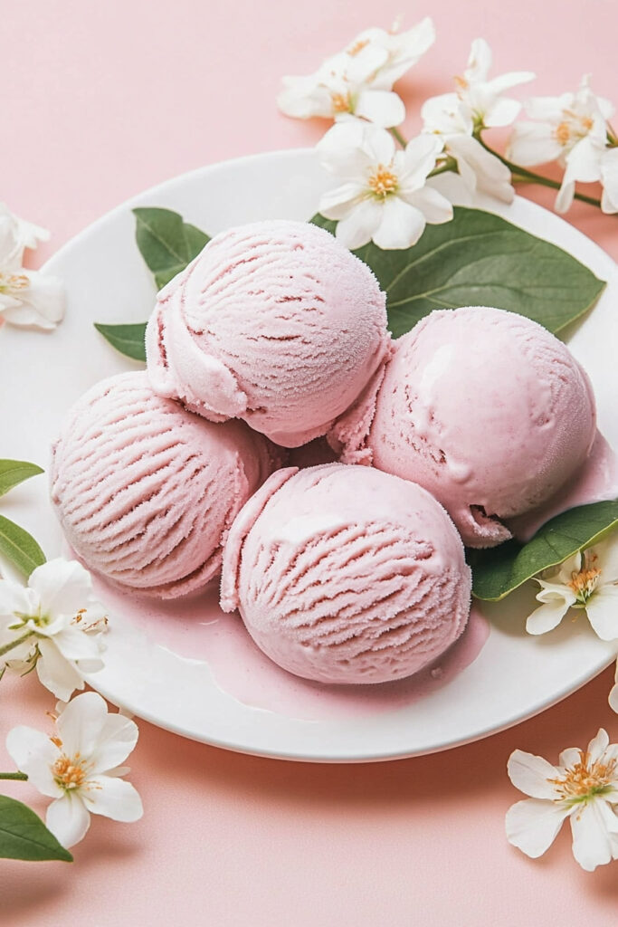 Serving Strawberry Vanilla Custard Ice Cream