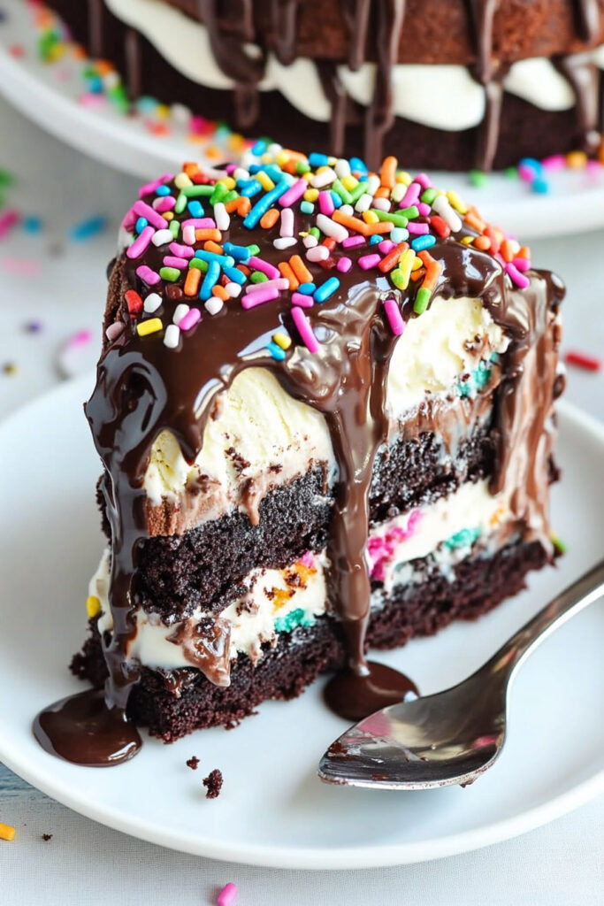 Serving Tips Fudge Brownie Ice Cream Cake