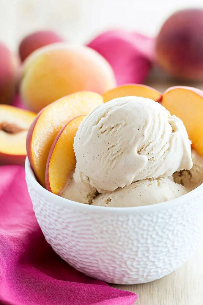 Serving Tips No Churn Peach Ice Cream