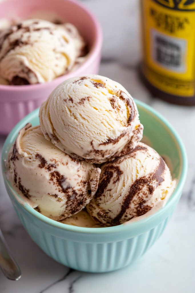 Serving Tips Tiramisu Ice Cream with Mocha Ripple