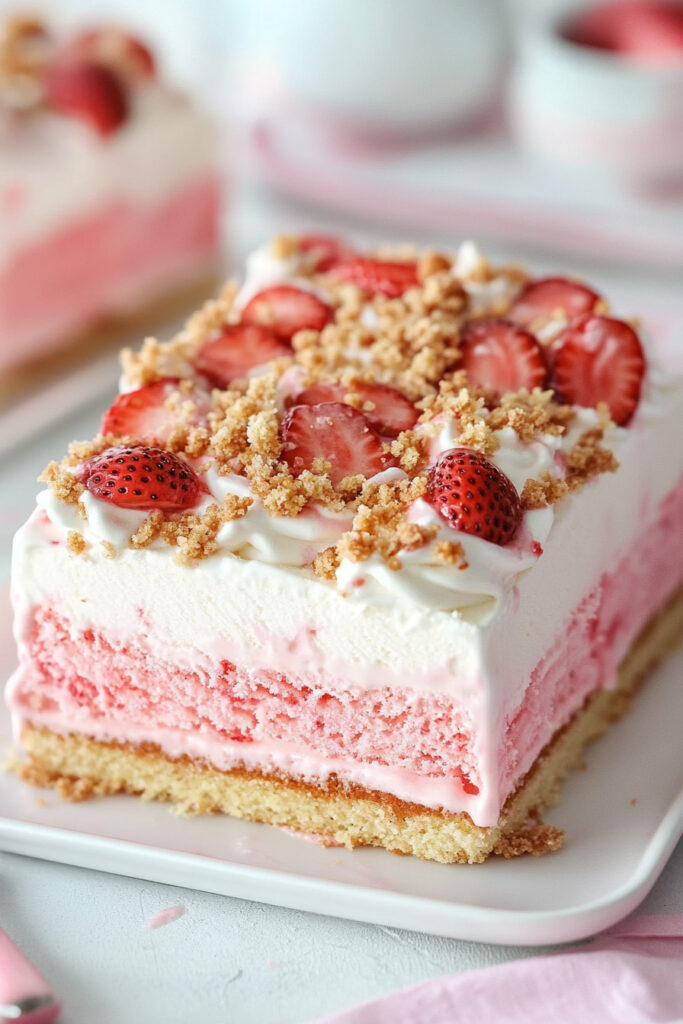 Strawberry Crunch Ice Cream Cake Recipe