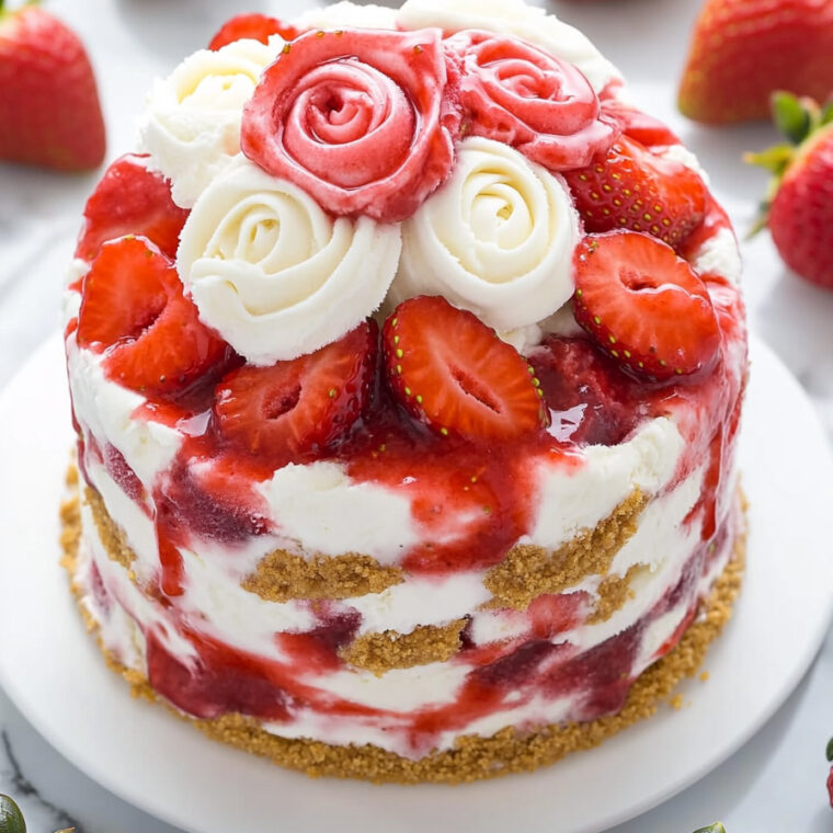 Easy Strawberry Shortcake Ice Cream Cake Recipe