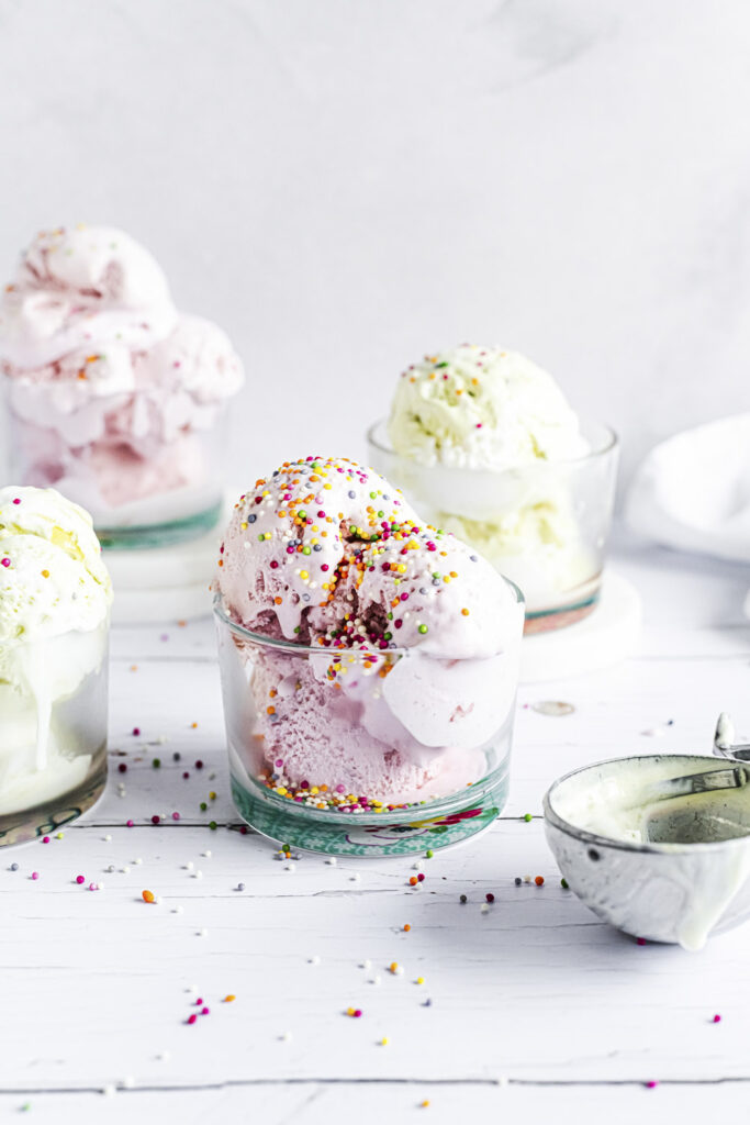 Strawberry & Vanilla Ice Cream Delight with Funfetti Sprinkles