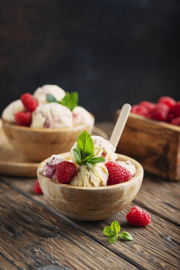 Vanilla Raspberry Ice Cream