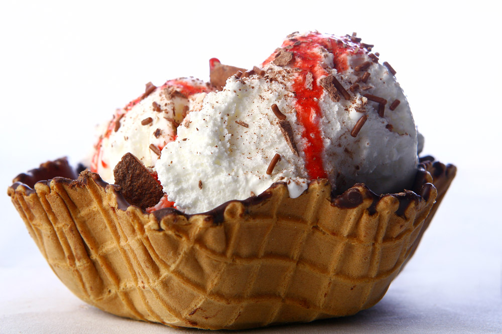 Variations Chocolate Dipped Waffle Bowl Sundae