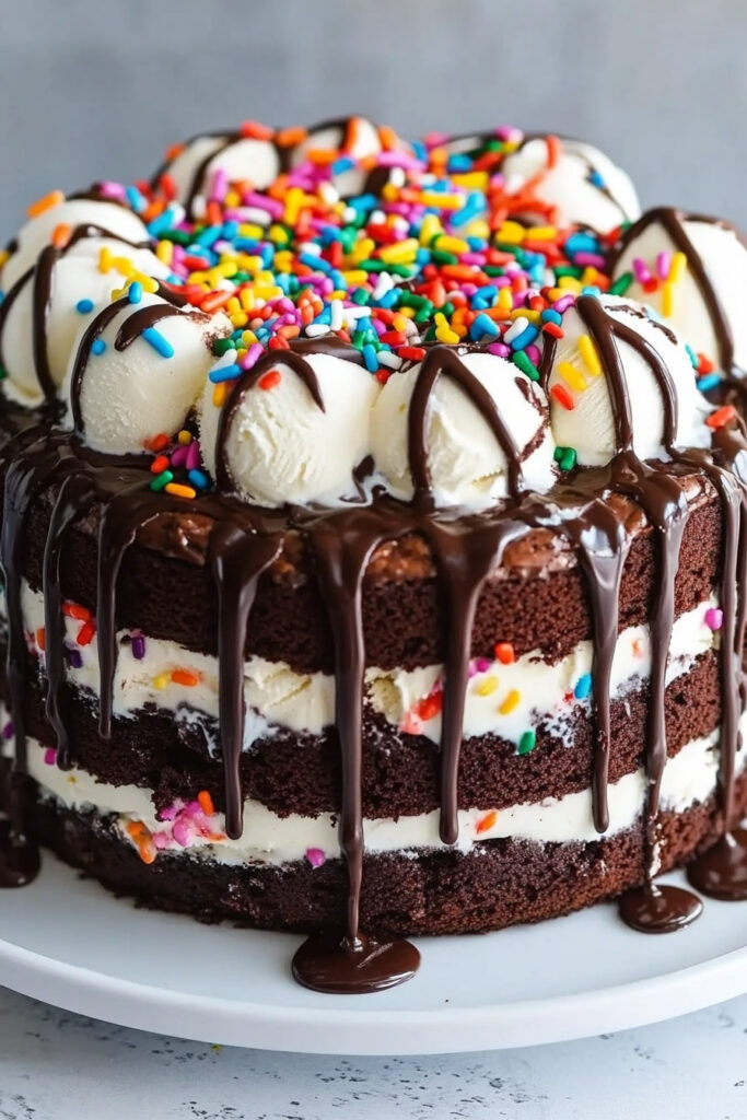 Variations Fudge Brownie Ice Cream Cake