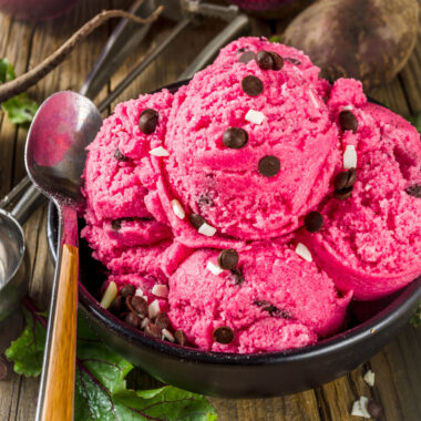 Vegan Beetroot Ice Cream with Chocolate Chips