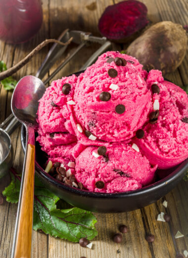 Vegan Beetroot Ice Cream with Chocolate Chips