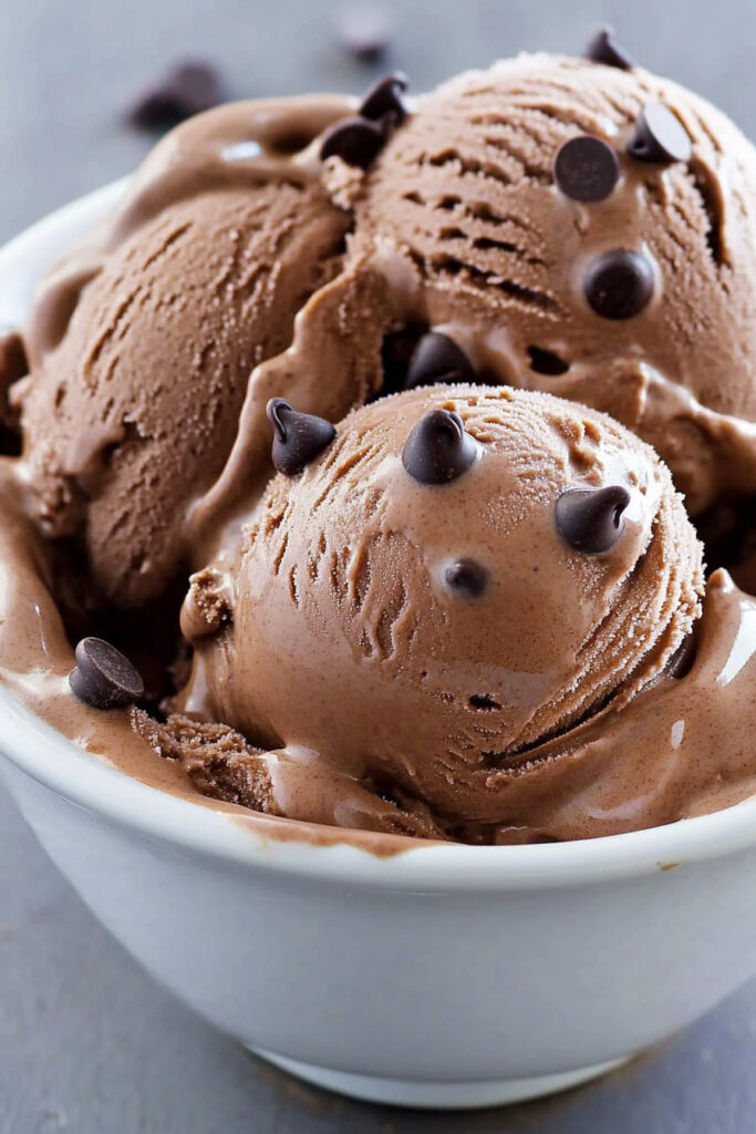 Homemade Chocolate Ice Cream with Coconut Milk