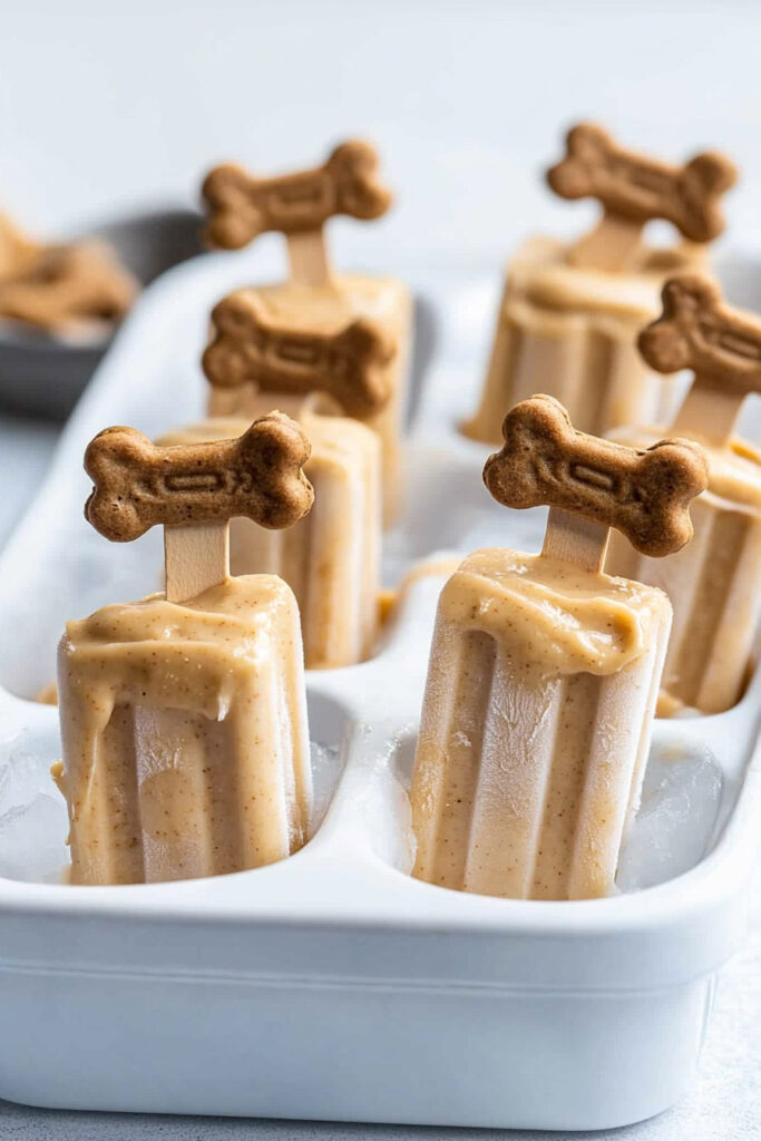 Peanut Butter Dog Popsicles