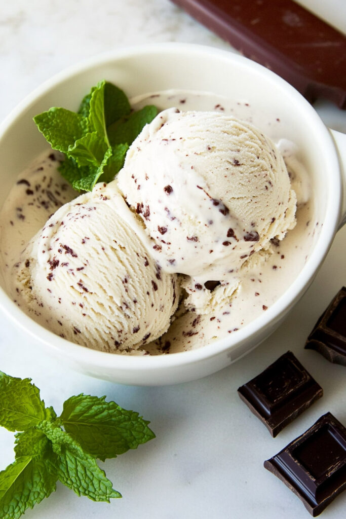 Serving Paleo Mint Chocolate Chip Ice Cream