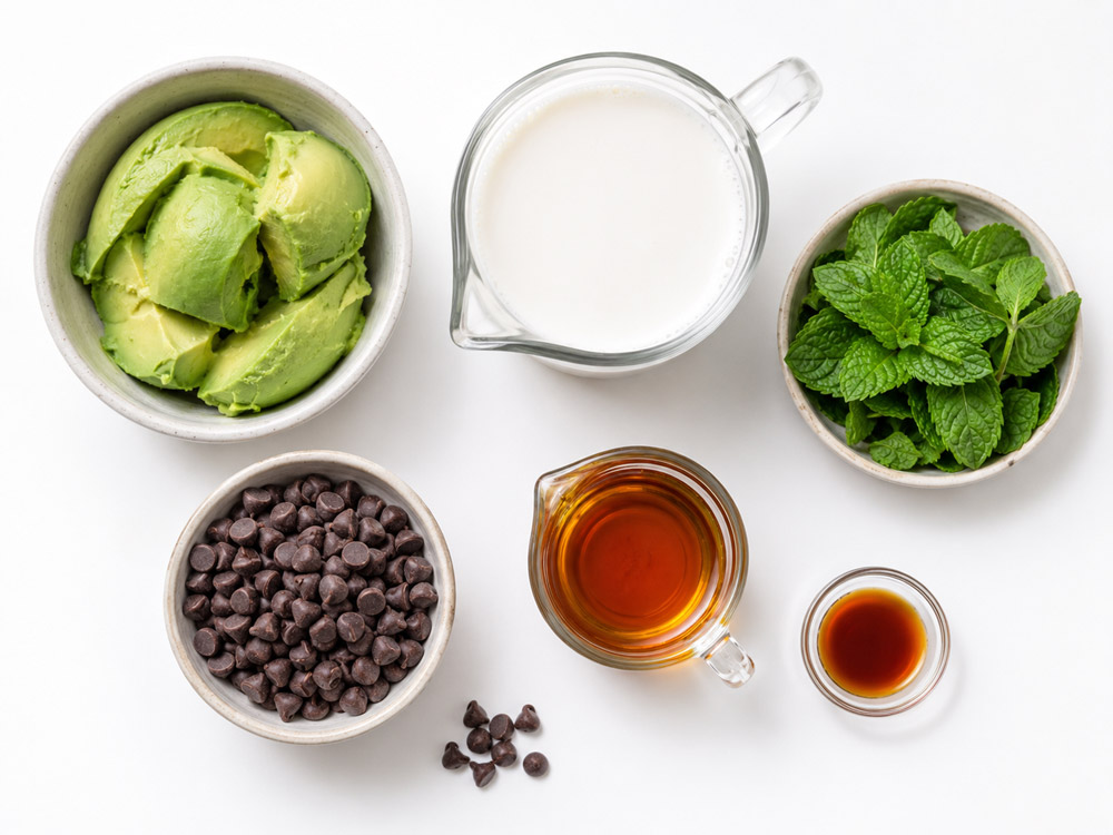 Avocado Mint Chocolate Chip Ice Cream Ingredients