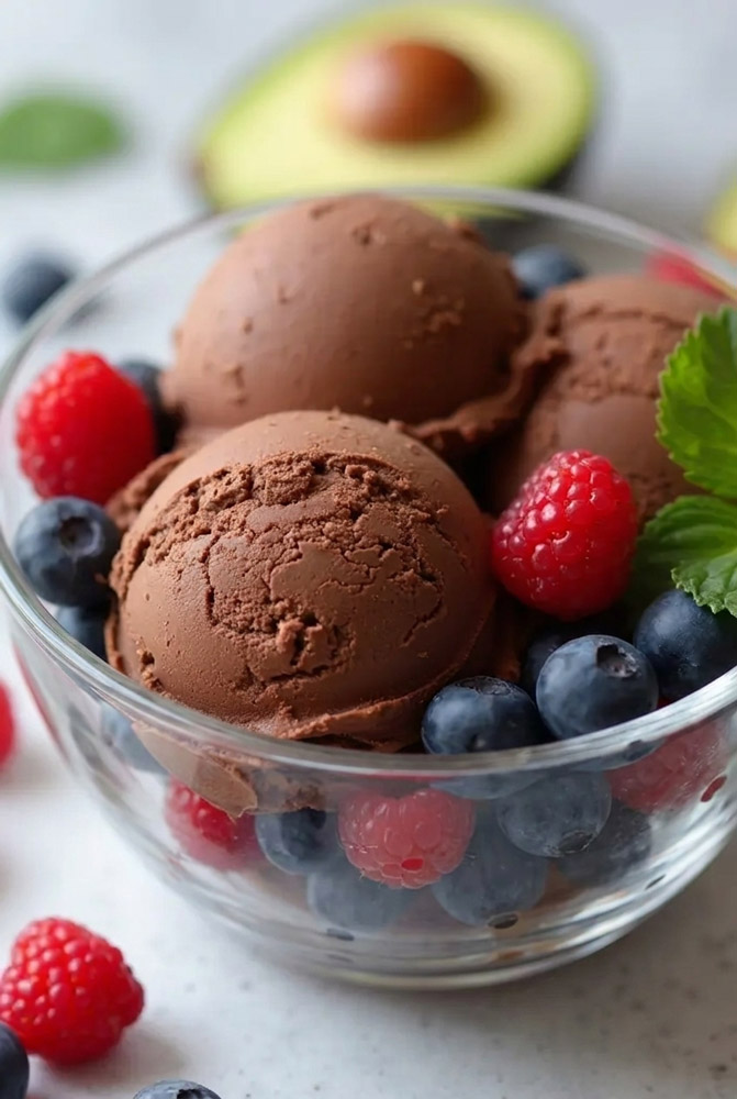 Creamy Chocolate Avocado Ice Cream