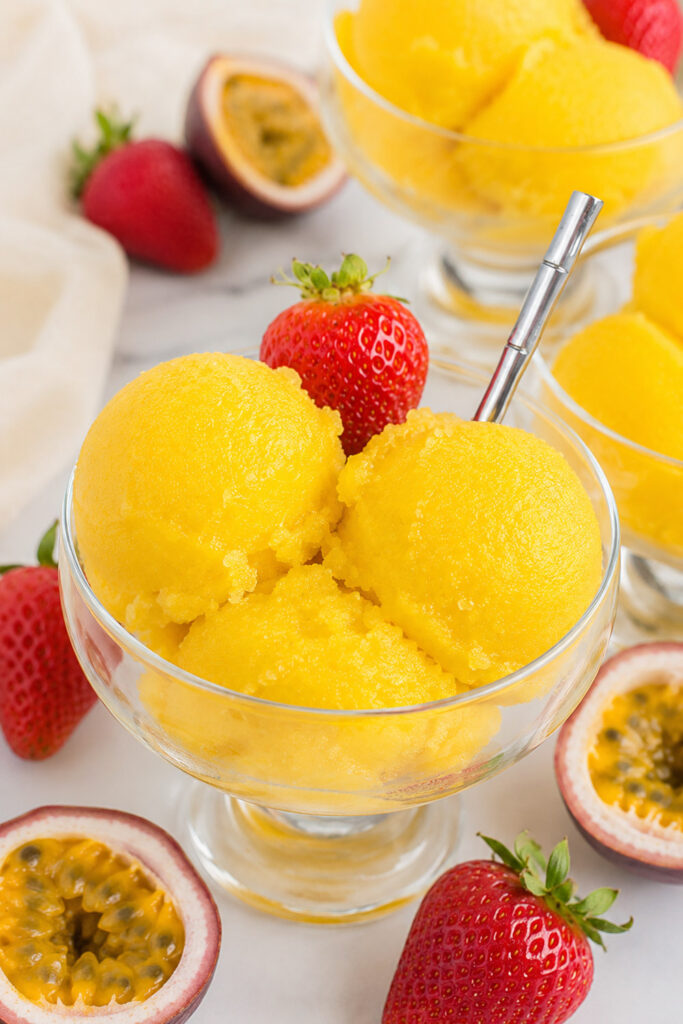 Prepare Passion Fruit Sorbet