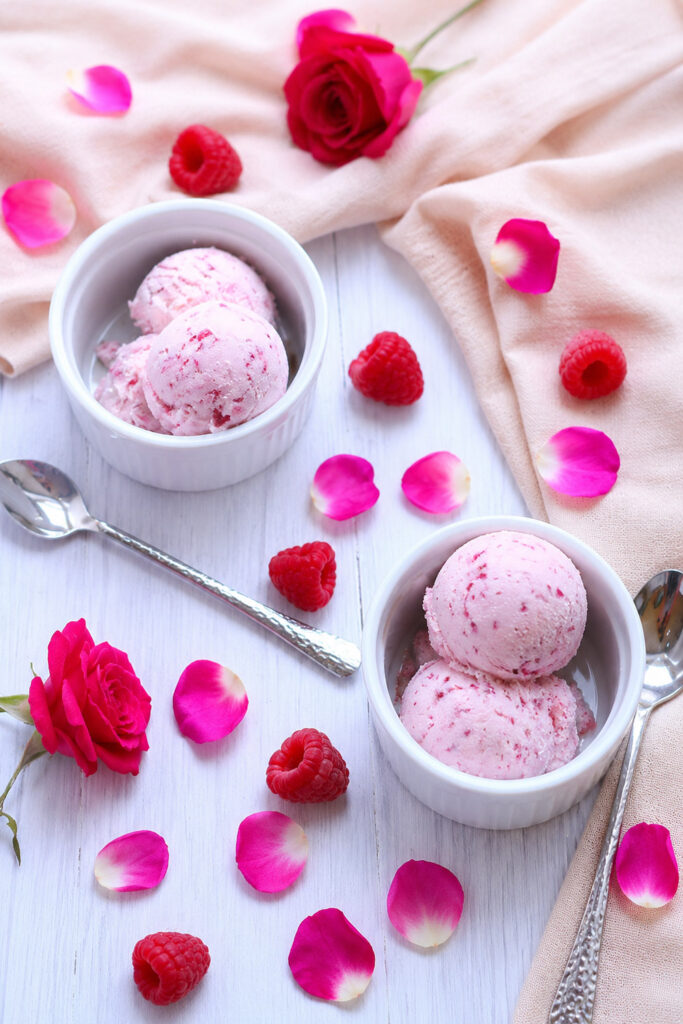 Serve Raspberry Rose Ice Cream