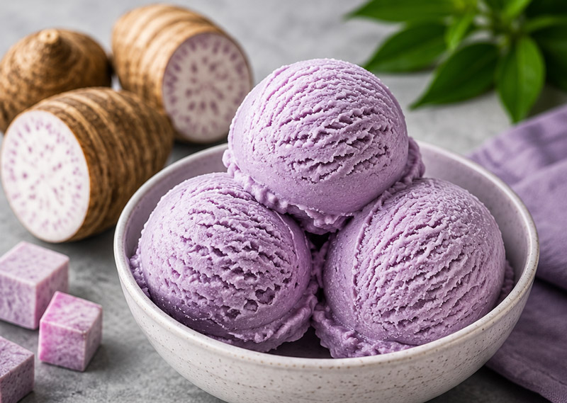 Serve Taro Ice Cream